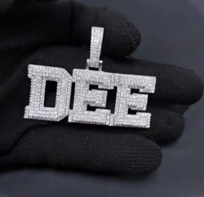 Silver Customized Letter Name Pendant