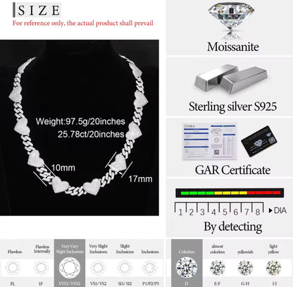 Heart Cuban Chain/Bracelet