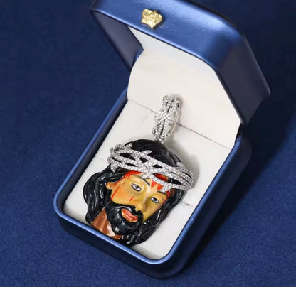 Enamel Jesus Head Pendant