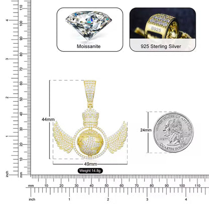 Rotating Global Wing Pendant