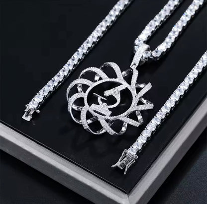 Silver Microscope Instrument DNA Pendant