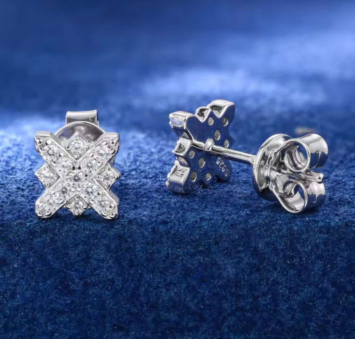 Cross Flower Stud Earrings