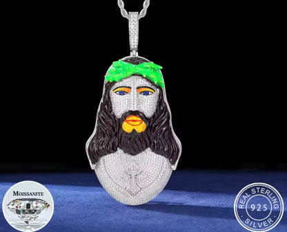 Enameled Jesus Head Pendant