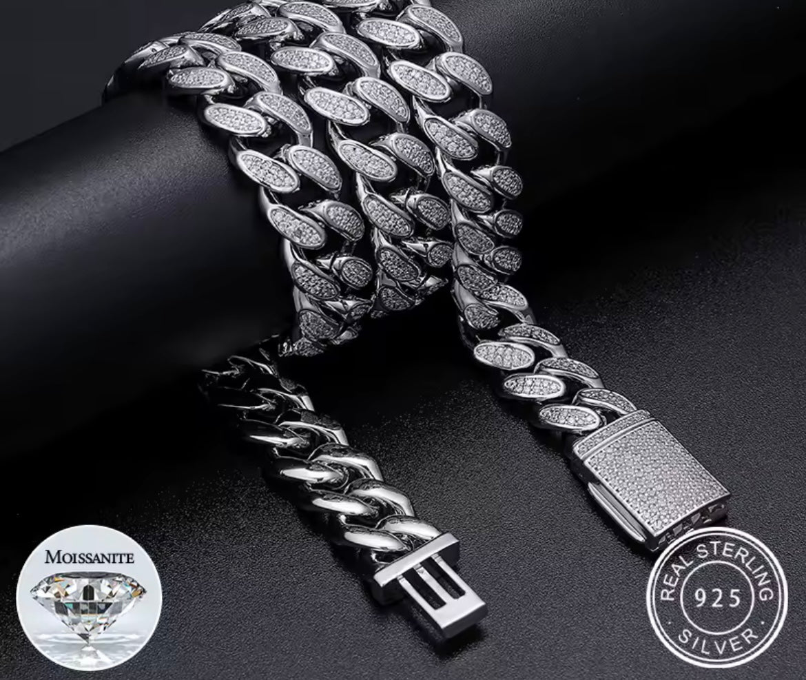 12MM Silver Miami Cuban Link Chain/Bracelet