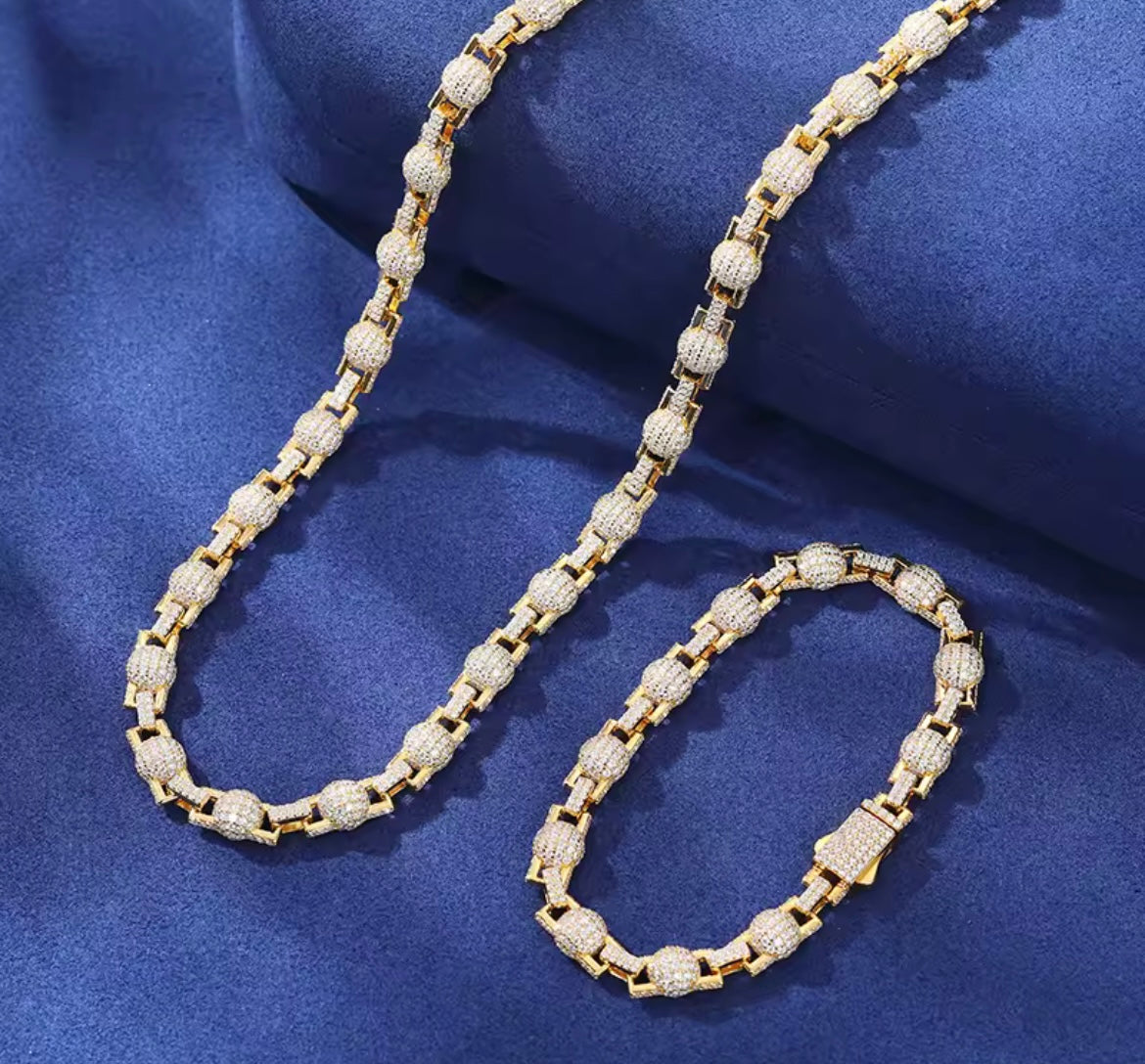 Iced Out Ball Bead Chain/Bracelet