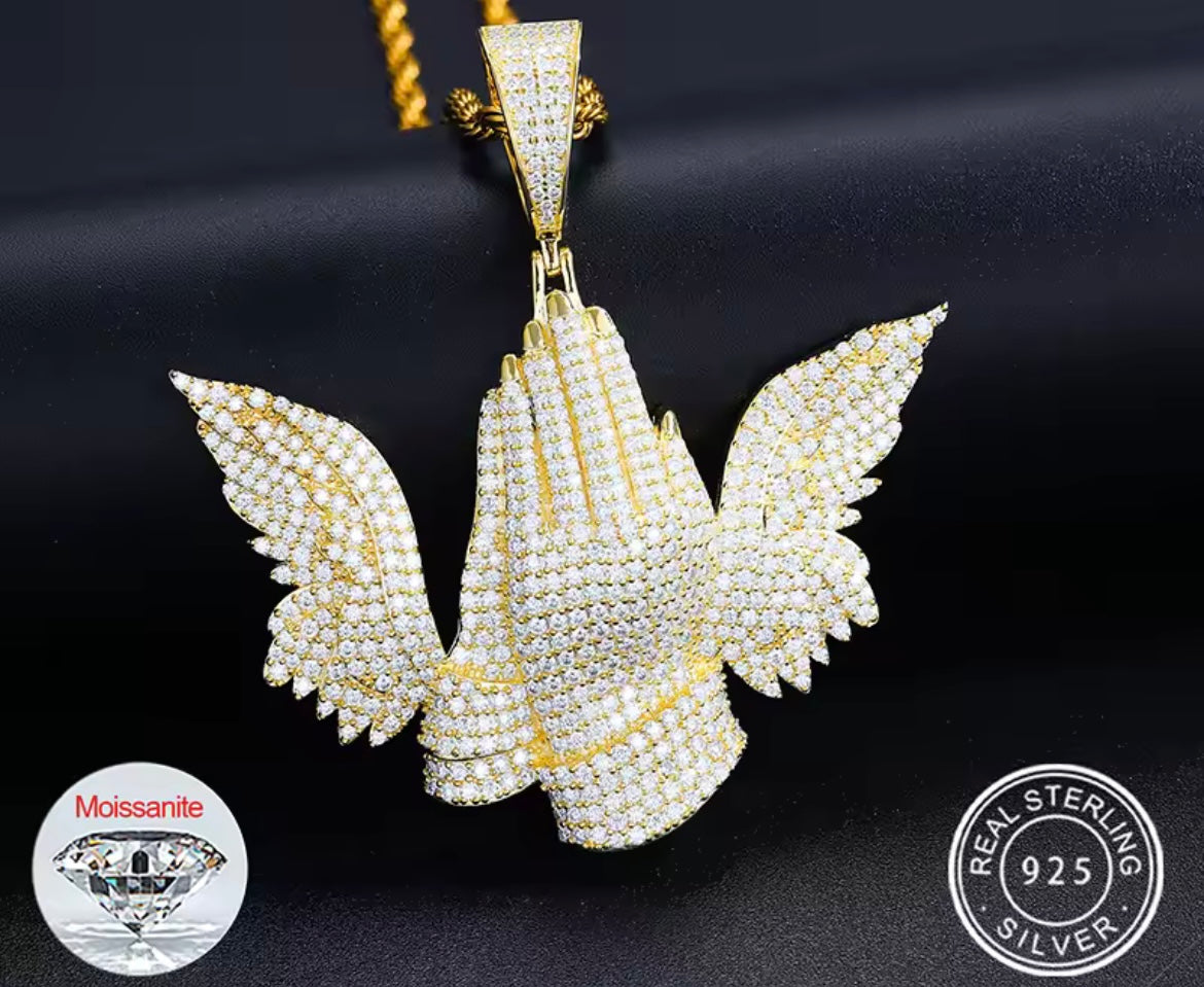 Wing Praying Hands Pendant