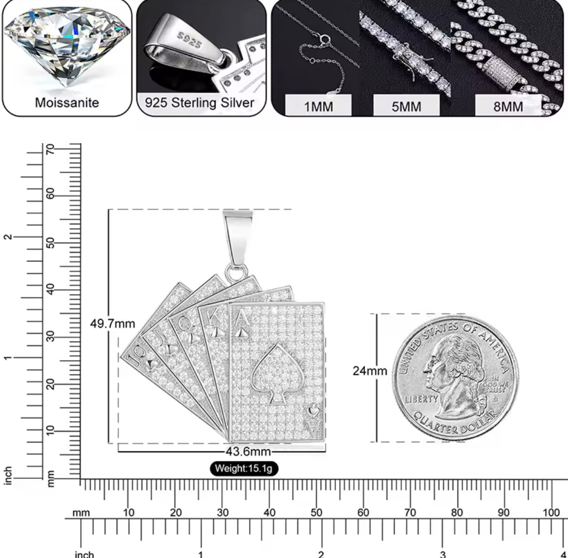 Lucky Poker Ace Of Spades Pendant