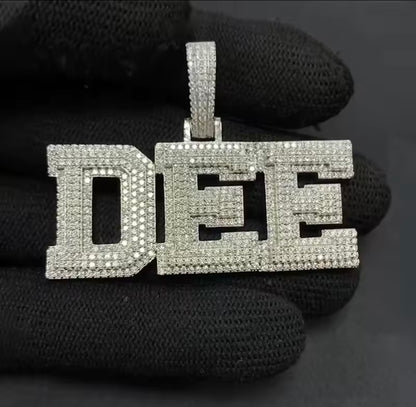Silver Customized Letter Name Pendant