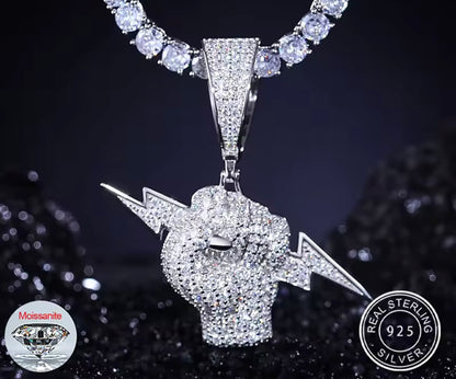 Holding Lightning Bolt Pendant