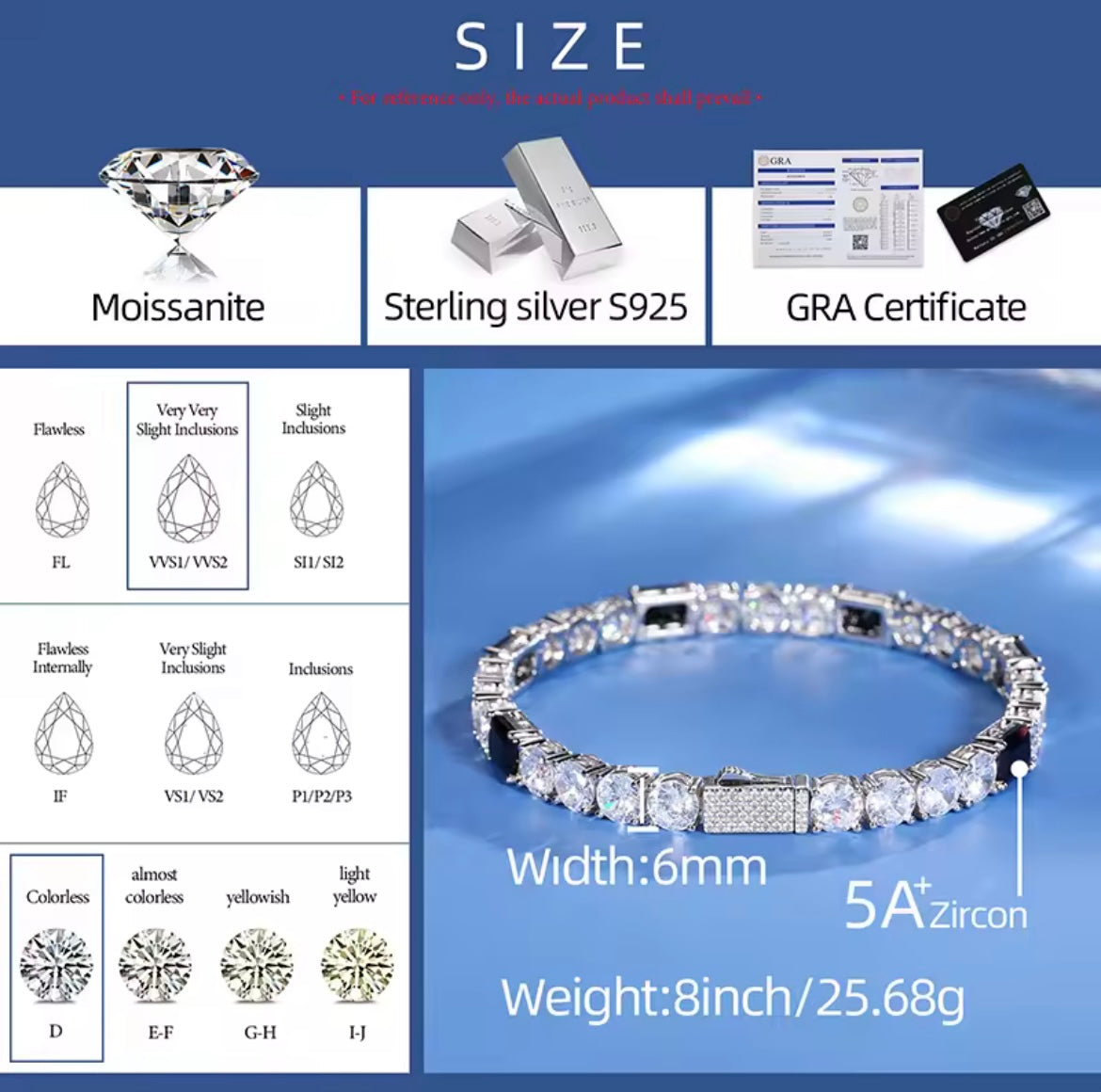 Black & White Tennis Bracelet