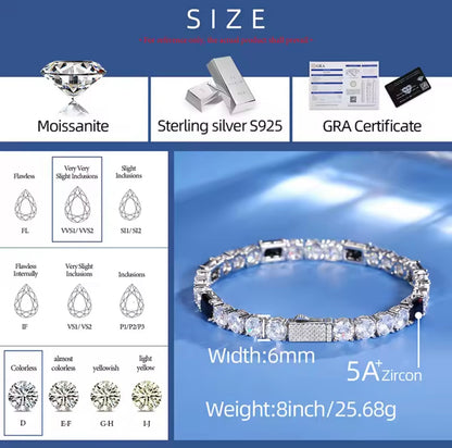 Black & White Tennis Bracelet