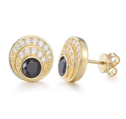 Black Moon Stud Earrings