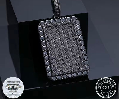 Rectangular Black Tag Pendant