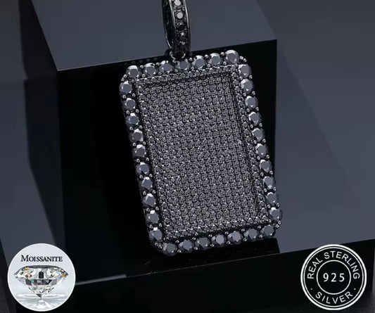 Rectangular Black Tag Pendant
