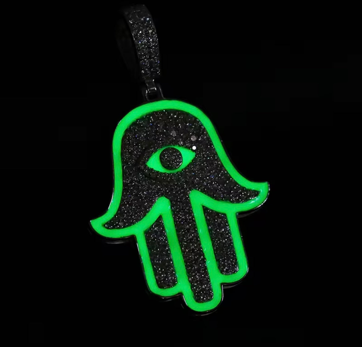 Glowing Hamsa Hand Pendant