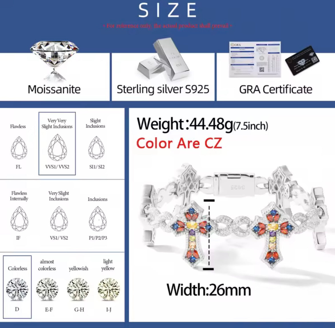 Rainbow Cross Infinity Charm Bracelet