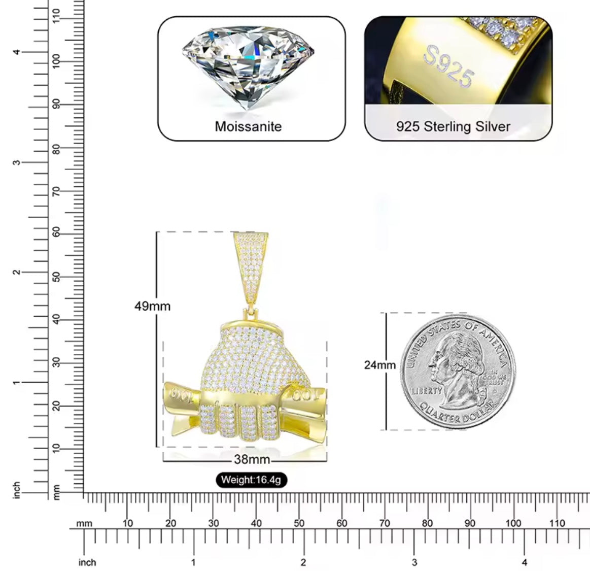 Fisted Dollar Pendant