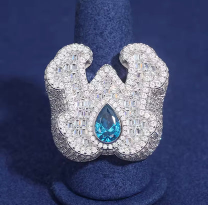 Baguette Letters Ring