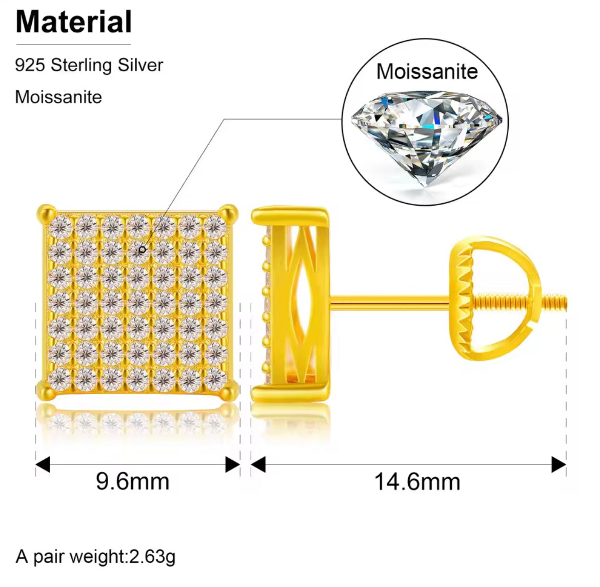 Square Stud Earrings