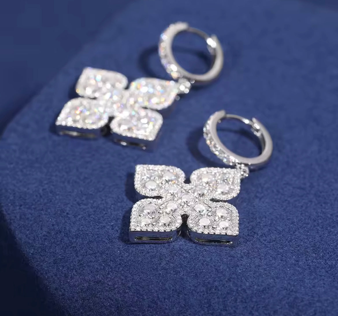 Poker Ace of Spades Cross Earrings