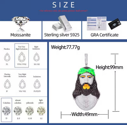 Enameled Jesus Head Pendant