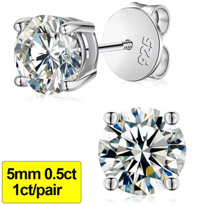 0.3-3CT Silver Stud Earrings
