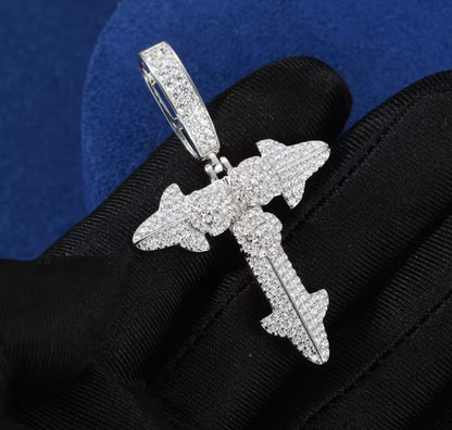 Rose Flower Cross Pendant