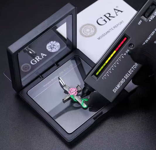 Glowing Rose Flower Cross Pendant