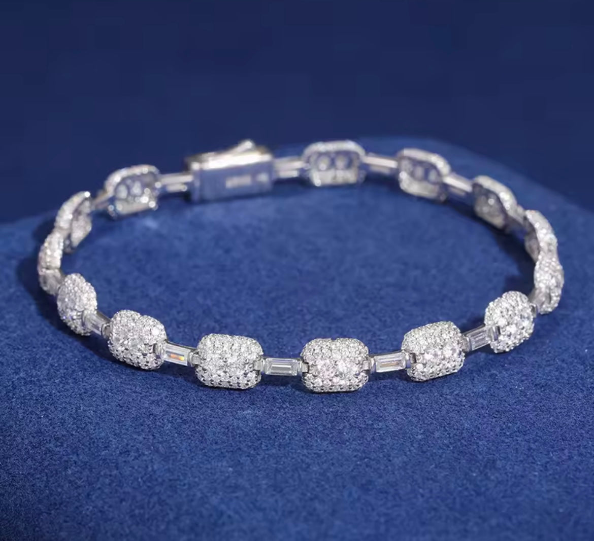 7MM Iced Out Squared Bracelet