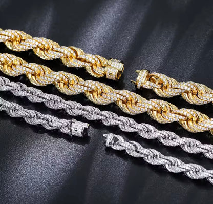 Iced Out Rope Chain/Bracelet