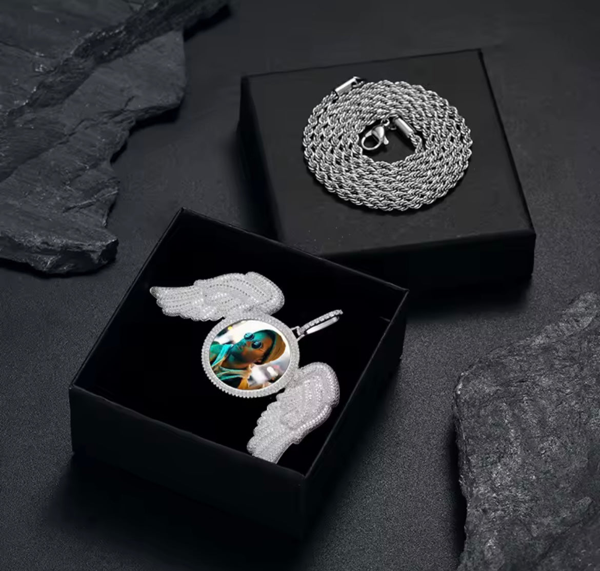 Angel Wing Memory Custom Photo Pendant