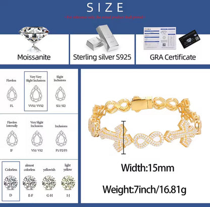 Shape 8 Cross Cuban Link Bracelet