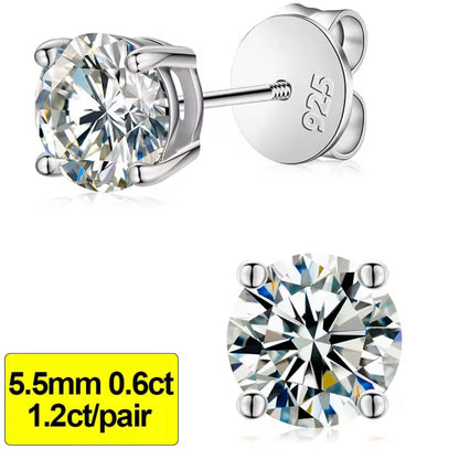 0.3-3CT Silver Stud Earrings