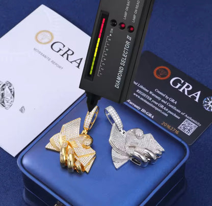 100 Dollar Bill In Hand Pendant