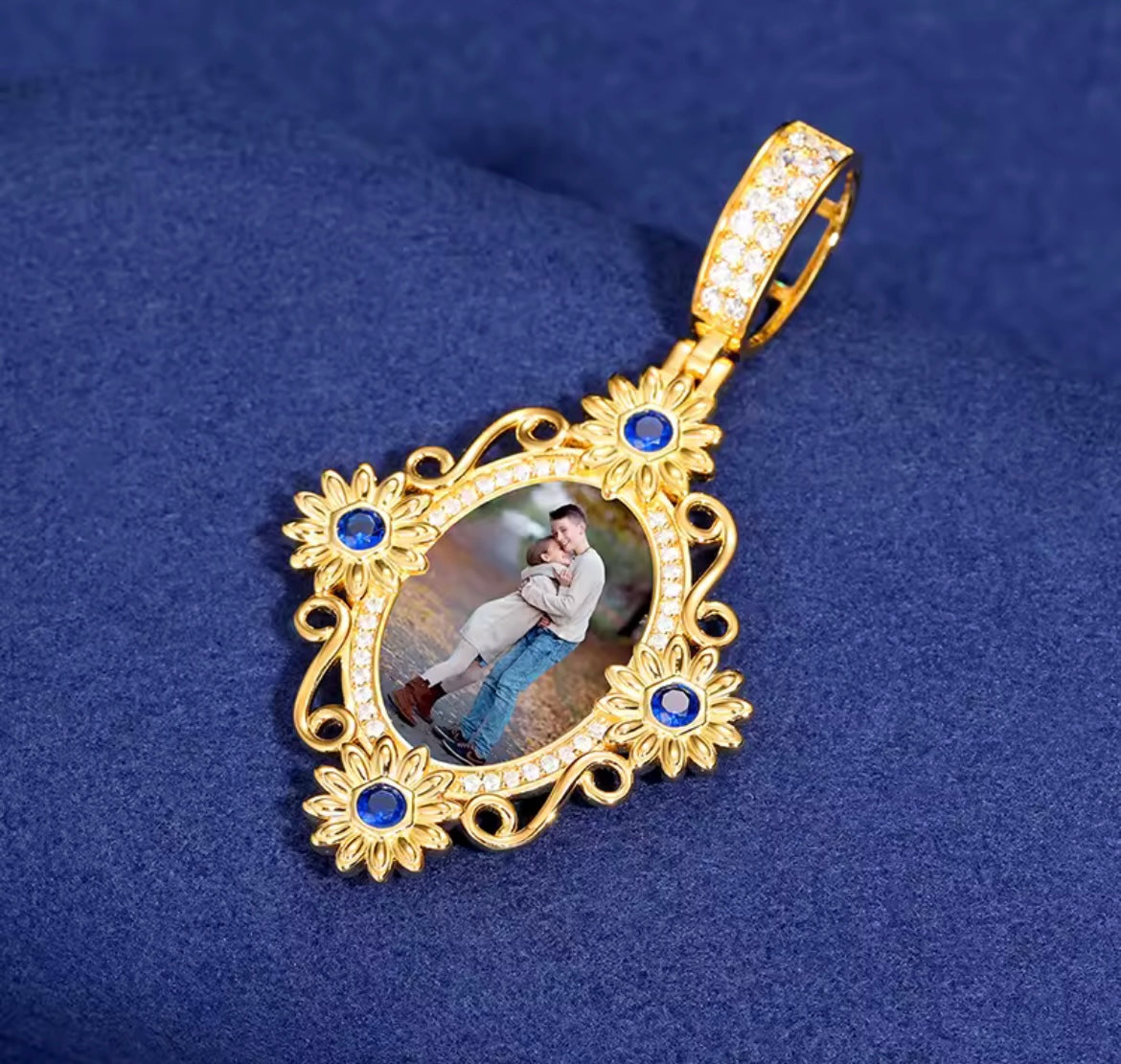 Custom Flower Photo Pendant