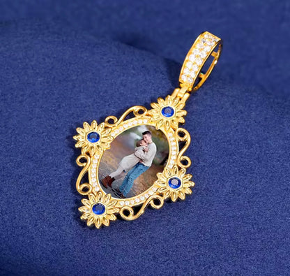 Custom Flower Photo Pendant