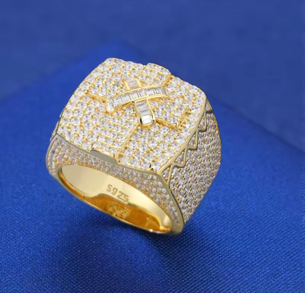 Fully Iced Out Cross Ring