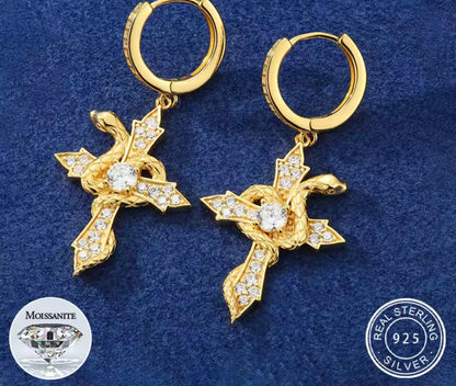 Arrow Cross Hoop Earrings