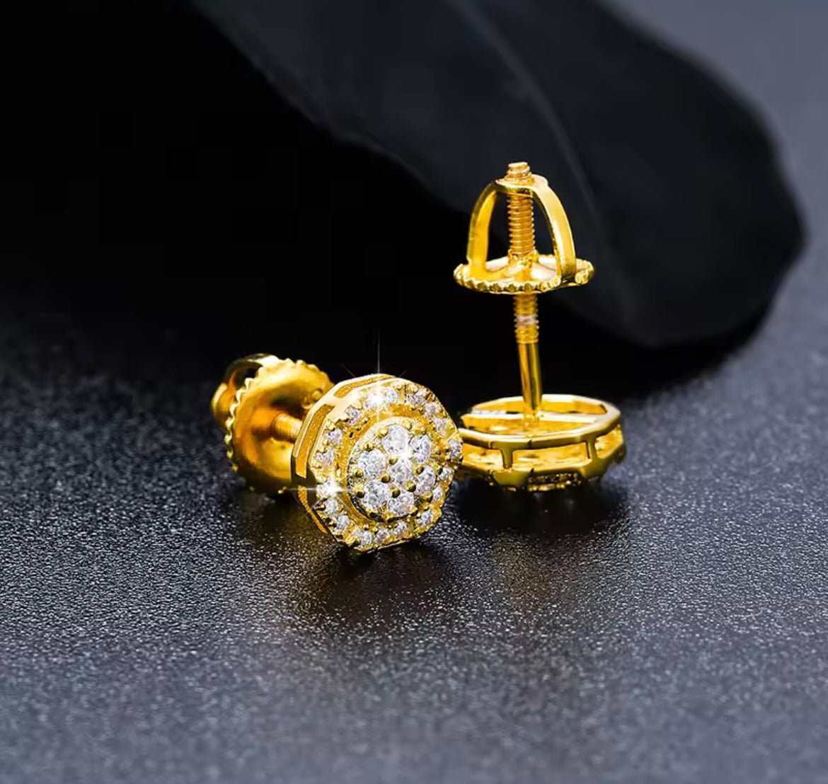 Octagon Stud Earrings