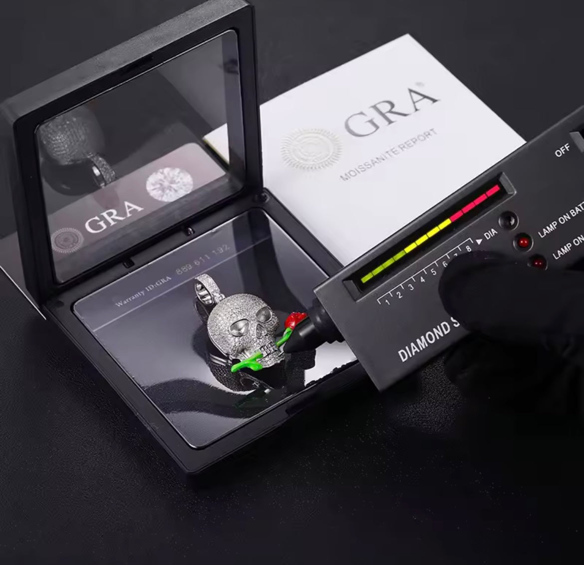 Glowing Skull Rose Pendant