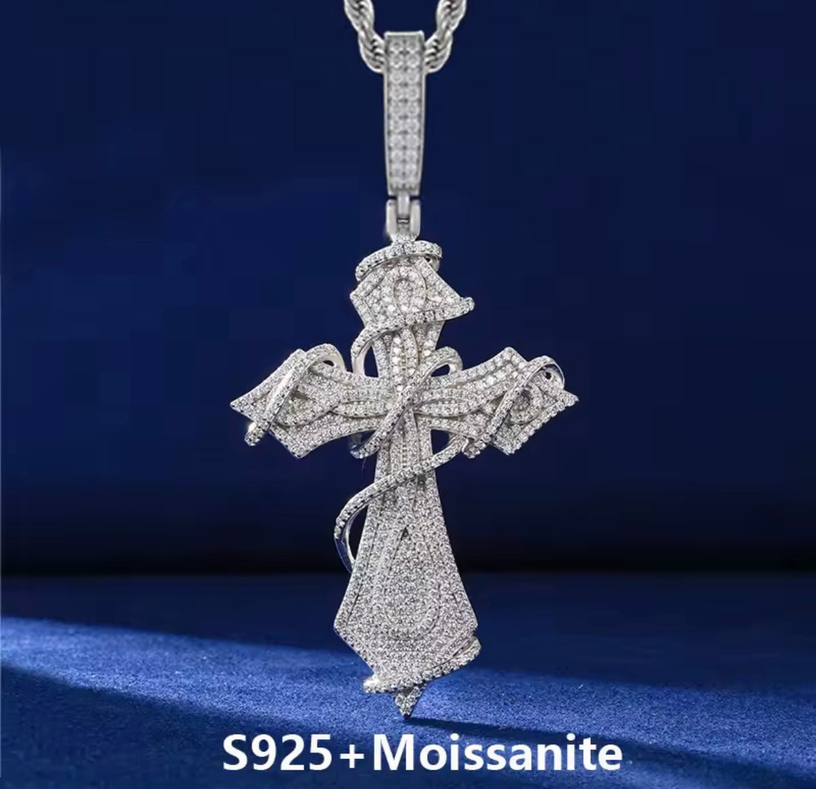 Silver Thorns Cross Pendant