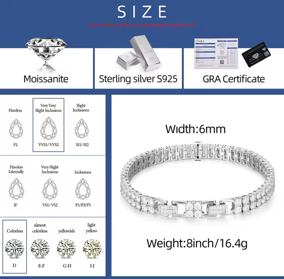 2 Rows 6MM Width Tennis Bracelet