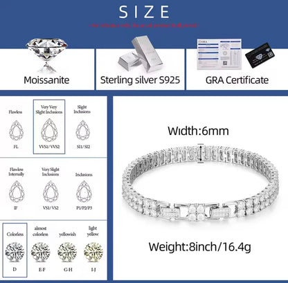 2 Rows 6MM Width Tennis Bracelet