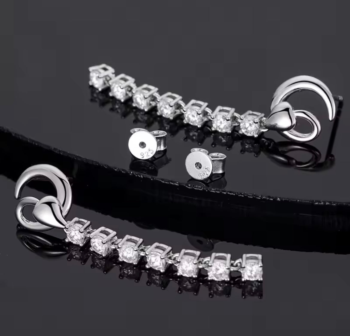 Inlaid Long Tassel Earrings