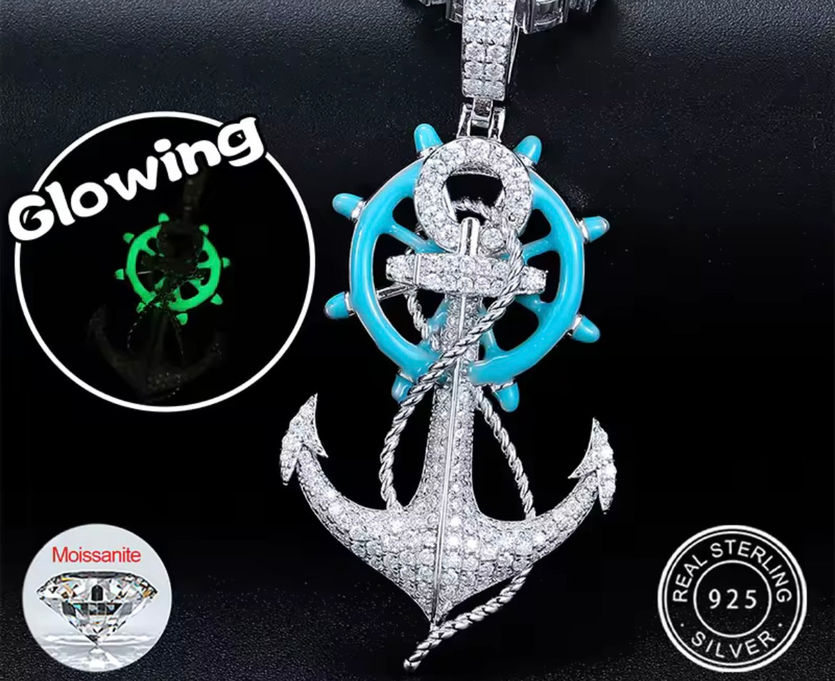Anchor Sparkling Glowing Pendant