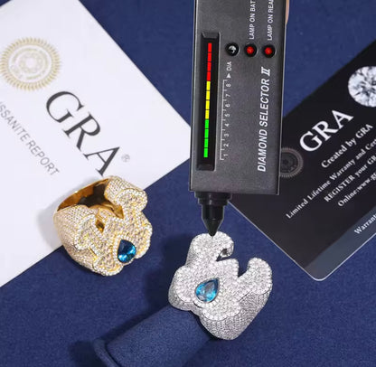 Baguette Letters Ring