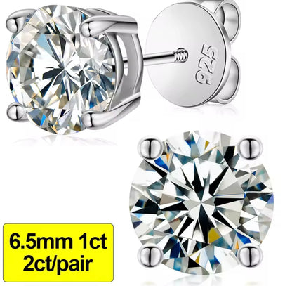 0.3-3CT Silver Stud Earrings