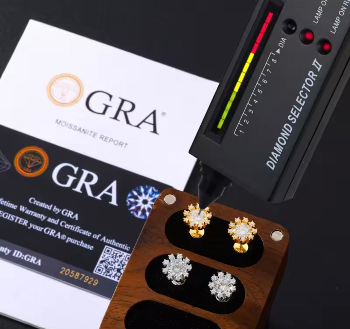 1CT Halo Sunflower Stud Earrings