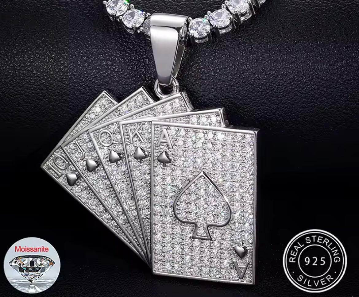Lucky Poker Ace Of Spades Pendant