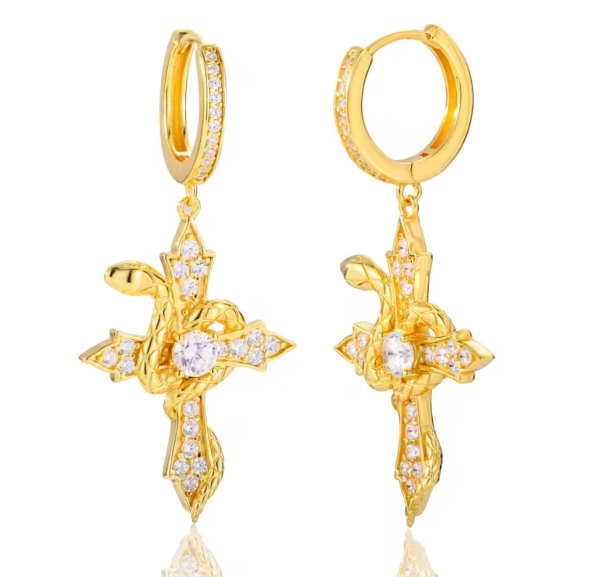 Arrow Cross Hoop Earrings